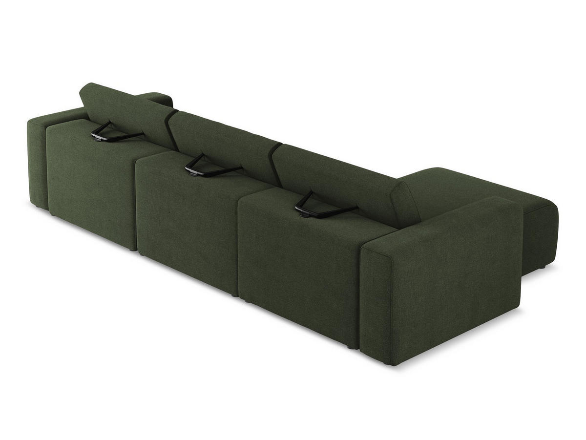 ECKSOFA Links Strukturstoff Stoff Grün - Blau/Schwarz, Kunststoff/Textil (167/314cm) - Makamii