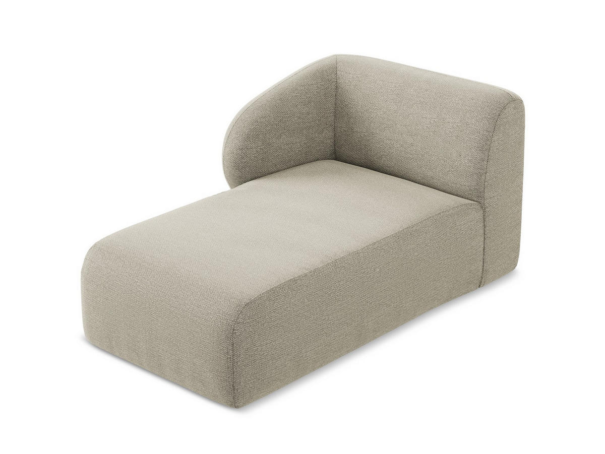 SOFAELEMENT Links Bouclé Stoff Grau - Taupe/Schwarz, Holzwerkstoff/Kunststoff (91/75/166cm) - Makamii