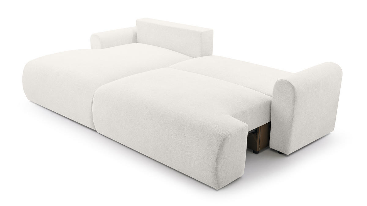 ECKSOFA mit Schlaffunktion Bordon, Weiß - Weiß, Textil (150/260cm) - Fedve
