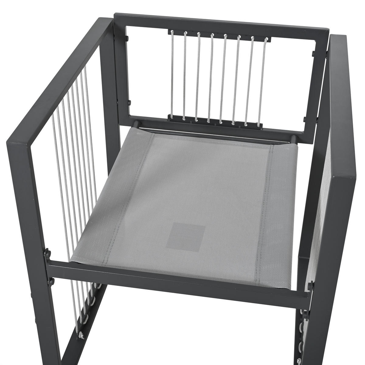 GARTENMÖBEL-SET Modernes 7-tlg. Weiß/Schwarz - Weiß, Metall - ComfortXL