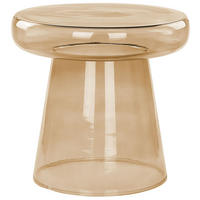 BEISTELLTISCH Rauchglas goldbraun rund 39 cm Caldera - Braun, Glas (39/39/40cm) - Beliani