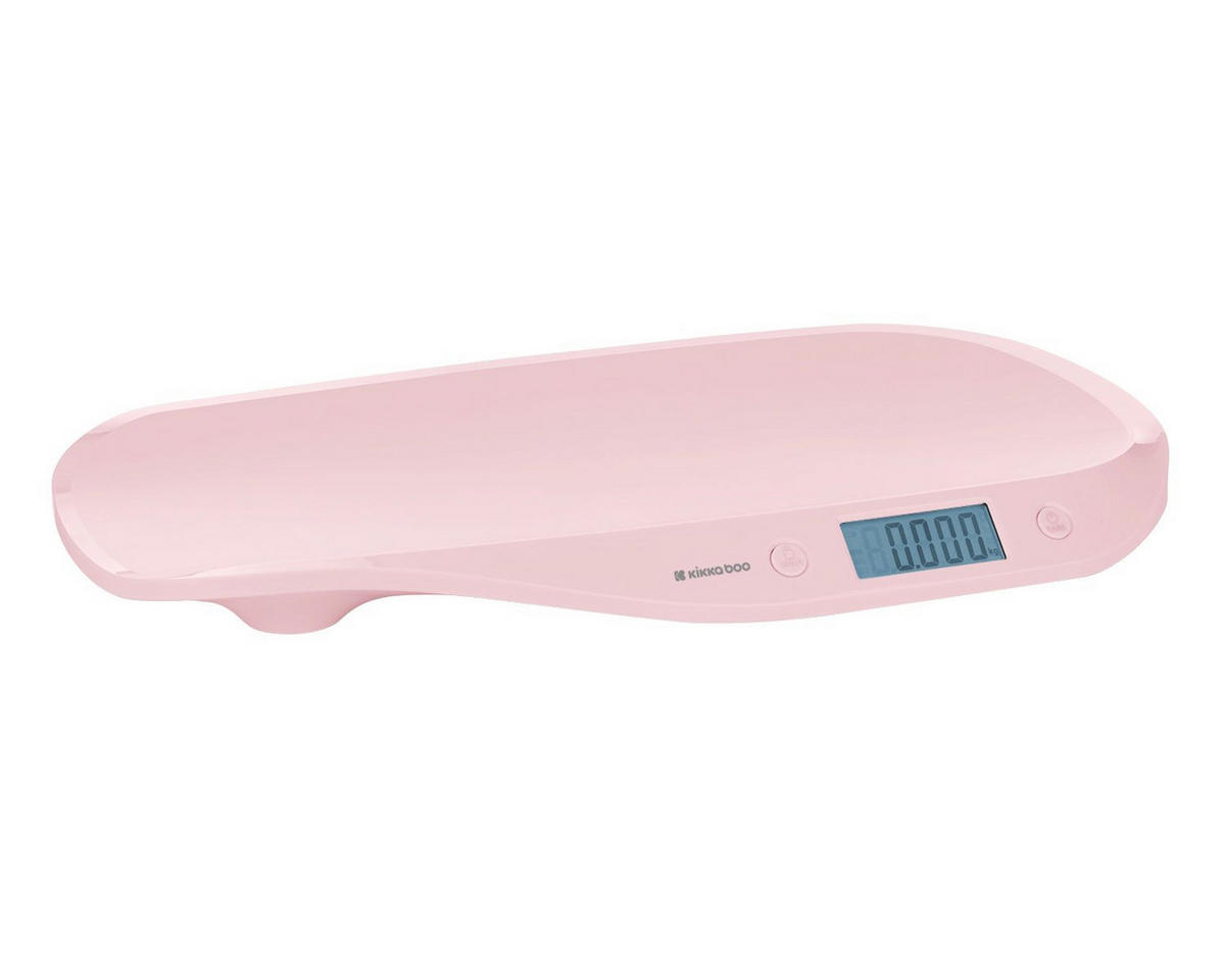 BABYWAAGE Lyra LCD-Display rosa Maßband Anti-Rutsch-Füße Tarafunktion 20 kg - Rosa, Kunststoff (32/52cm) - Kikka boo