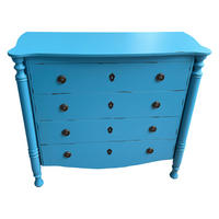 KOMMODE aus lackiertem Holz mit 4 Schubladen 100x40x90 cm - Blau, Holz (100/90/40cm) - Wanderlust