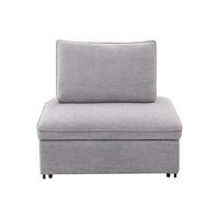 SCHLAFSESSEL - 1 Person - stoff - grau Ekavo - Grau, Textil/Metall (109/91/109cm) - Vente-Unique