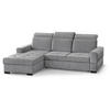 ECKSCHLAFSOFA Alex Mini hellgrau links - Hellgrau/Schwarz, Textil (245/185cm) - Beautysofa