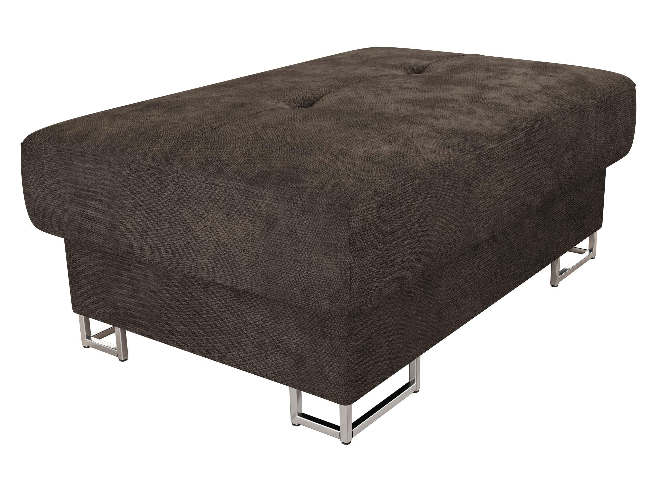 POLSTERHOCKER Cotere - Dunkelbraun/Silberfarben, Holz/Textil (104/42/67cm) - MIRJAN24