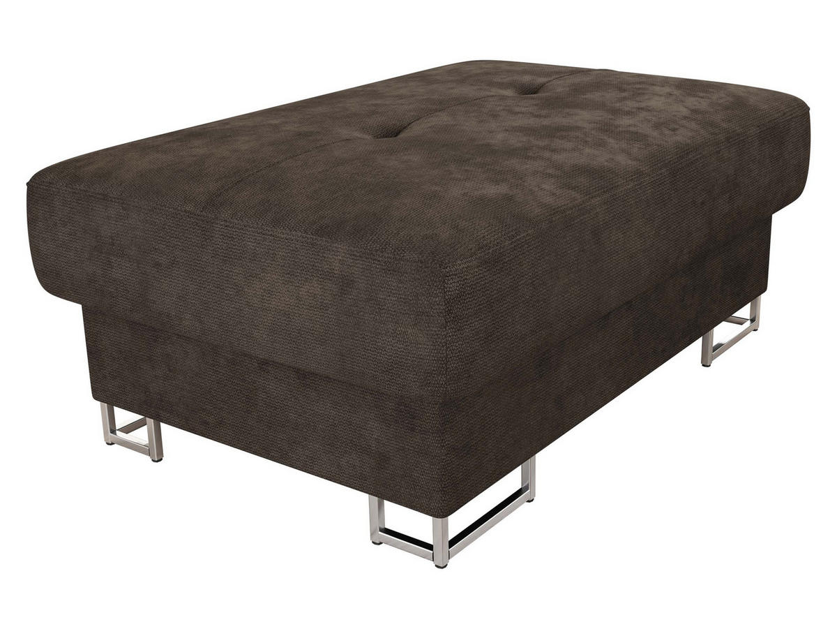 POLSTERHOCKER Cotere - Dunkelbraun/Silberfarben, Holz/Textil (104/42/67cm) - MIRJAN24