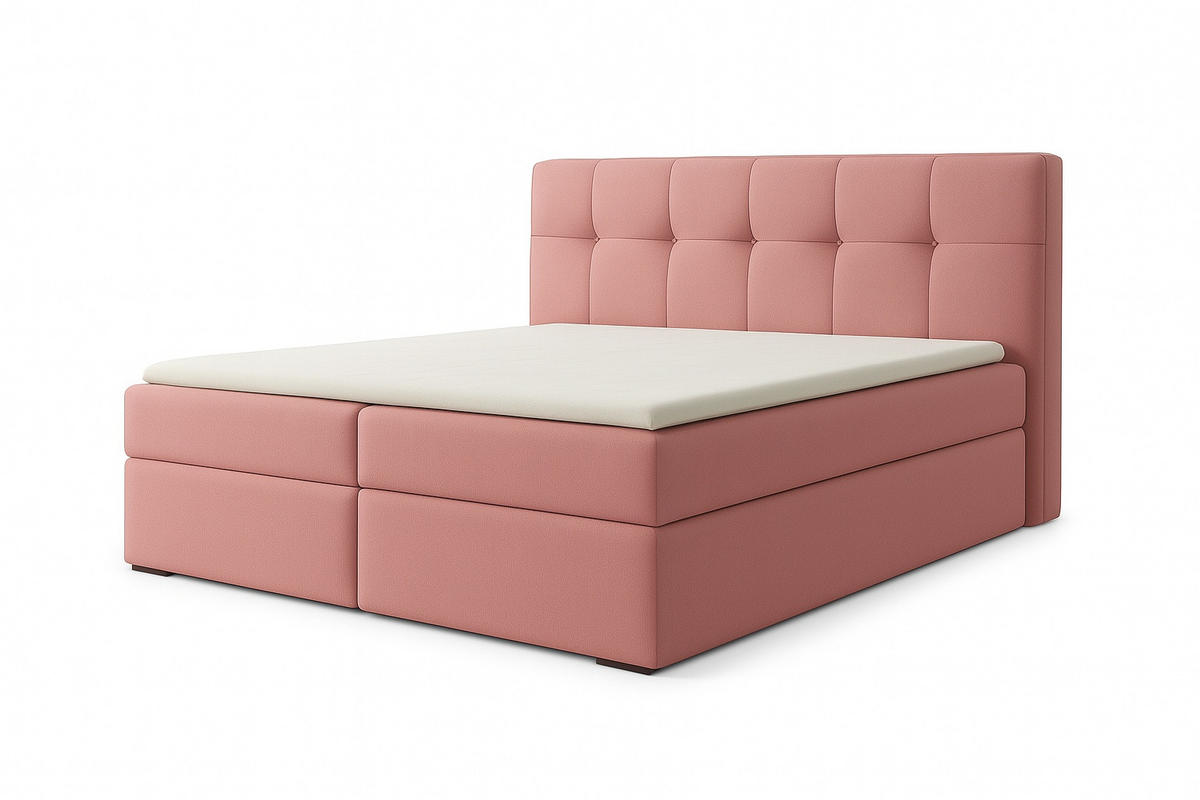 BOXSPRINGBETT REF 180 x 200 cm mit Bettkasten – Eleganz und Komfort vereint. Farbe : Rosa - Rosa, Textil (180/200cm) - A&J MöbelLand