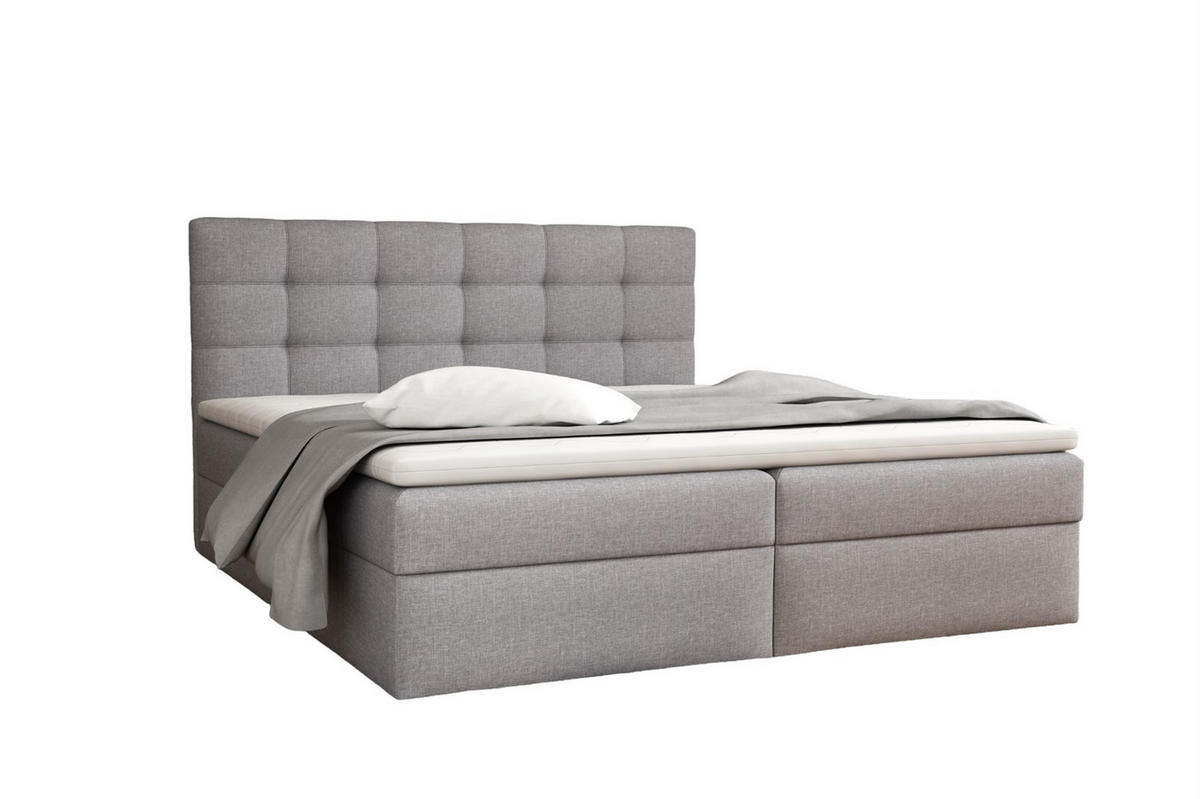 BOXBETT Doriano In Sawana - Grau, Holzwerkstoff/Textil (180/200cm) - Fun Möbel