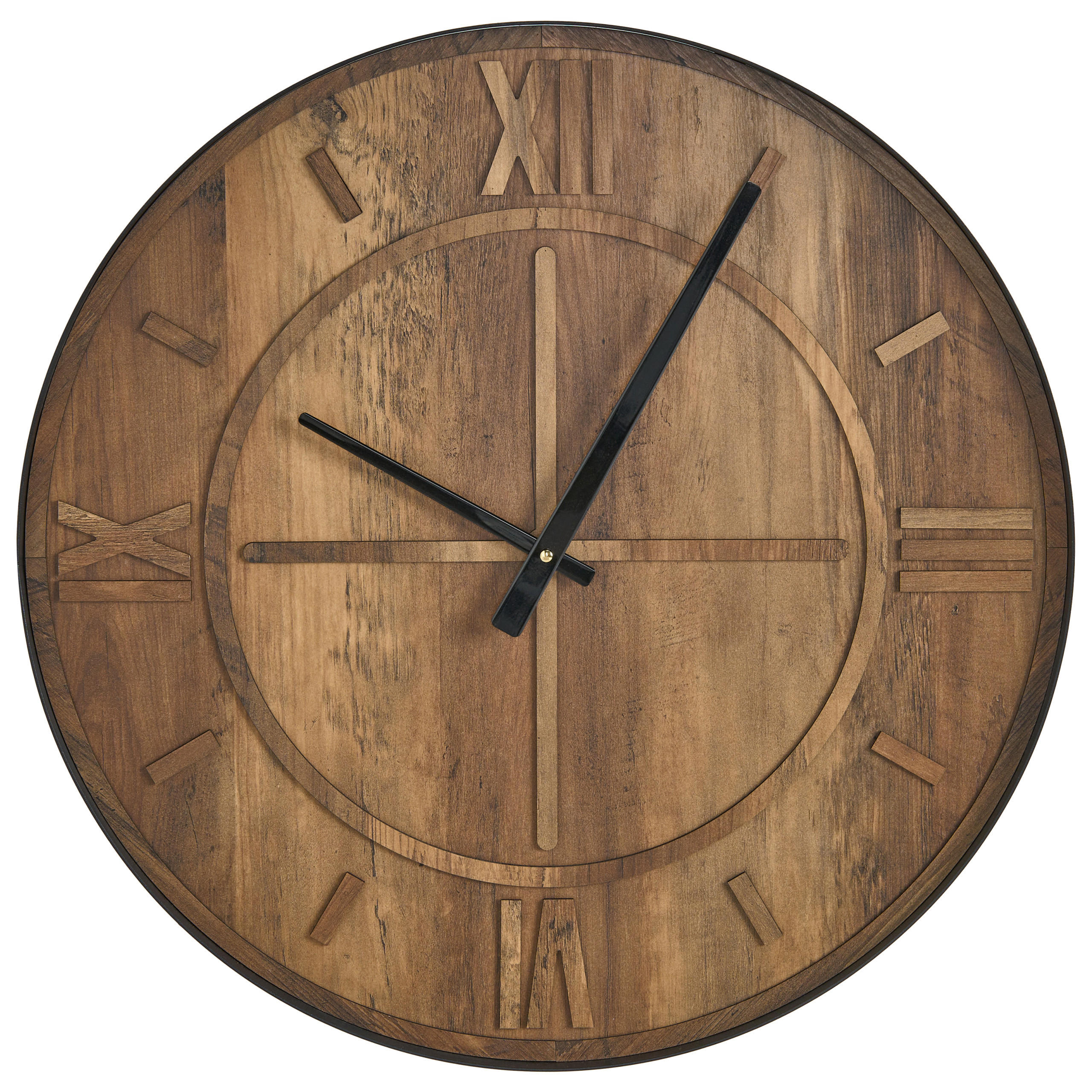 WANDUHR Braun Saulges - Schwarz/Braun, Holzwerkstoff (60/60/5cm) - Beliani