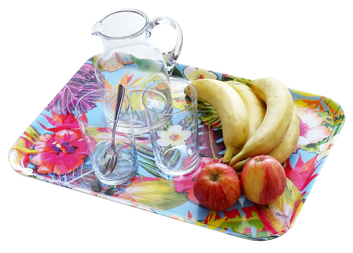 TABLETT Waldbeeren, rechteckige Melamin Serviertablett 45x31 cm - Beere, Kunststoff (31/2/45cm) - Lashuma
