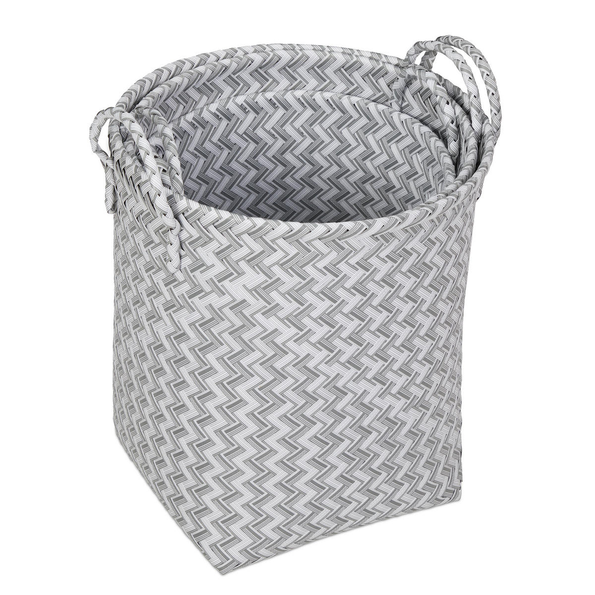 3XWÄSCHEKORB - Multicolor, Kunststoff/Metall (35/36.5/46.5cm) - Relaxdays