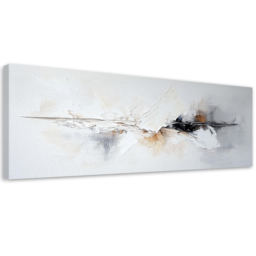 LEINWANDBILD Industrielles abstraktes Graugold 150x50cm - Weiß, Textil (150/50cm) - Feeby