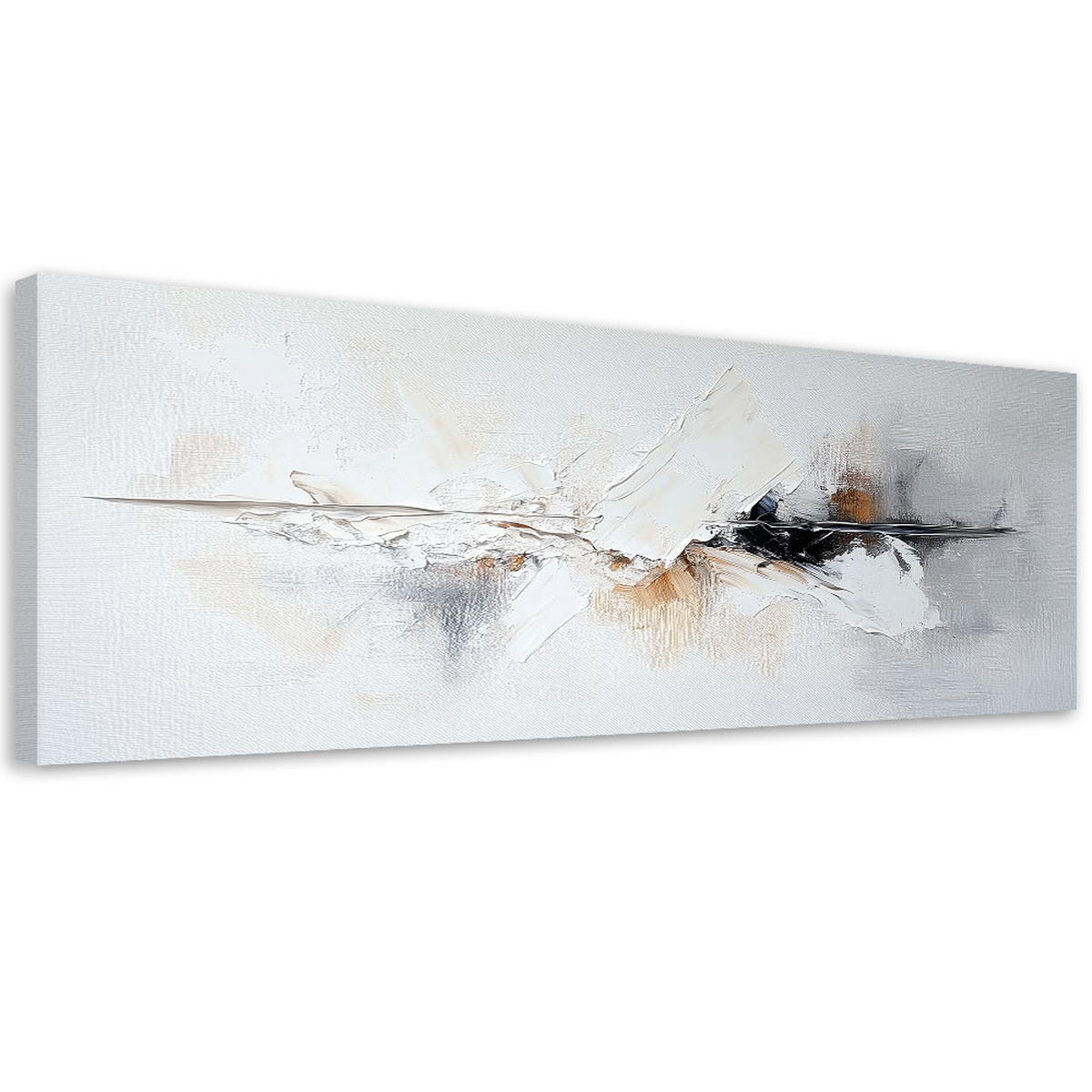 LEINWANDBILD Industrielles abstraktes Graugold 150x50cm - Weiß, Textil (150/50cm) - Feeby