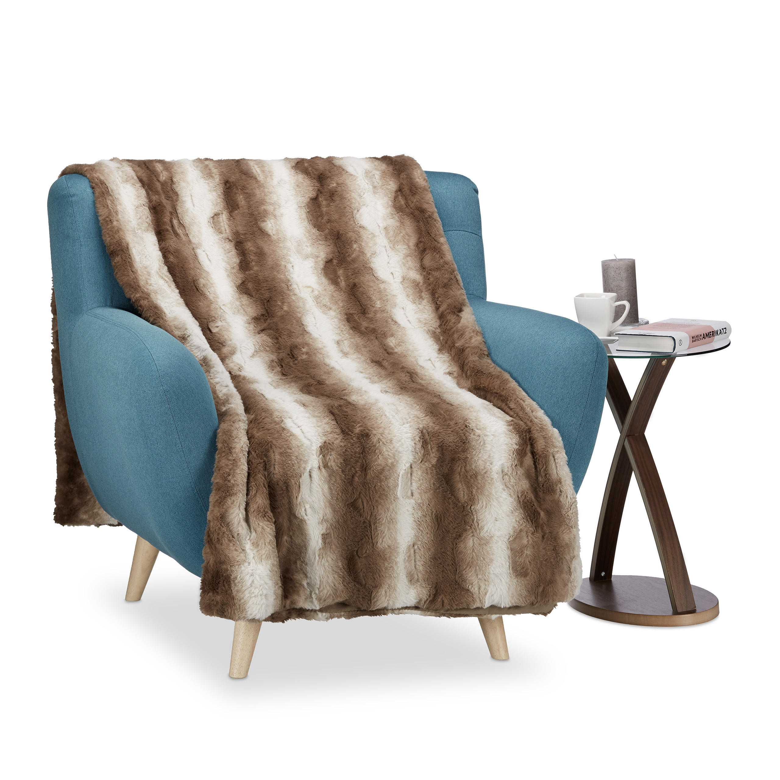 FELLDECKE - Multicolor, Textil (150/200cm) - Relaxdays