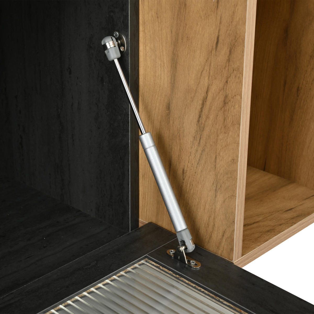 TV-SCHRANK in Grau/Braun mit 3 Türen und Kabeldurchführungen 200/40/55.5 cm - Grau, Holzwerkstoff (200/55.5/40cm) - Redom