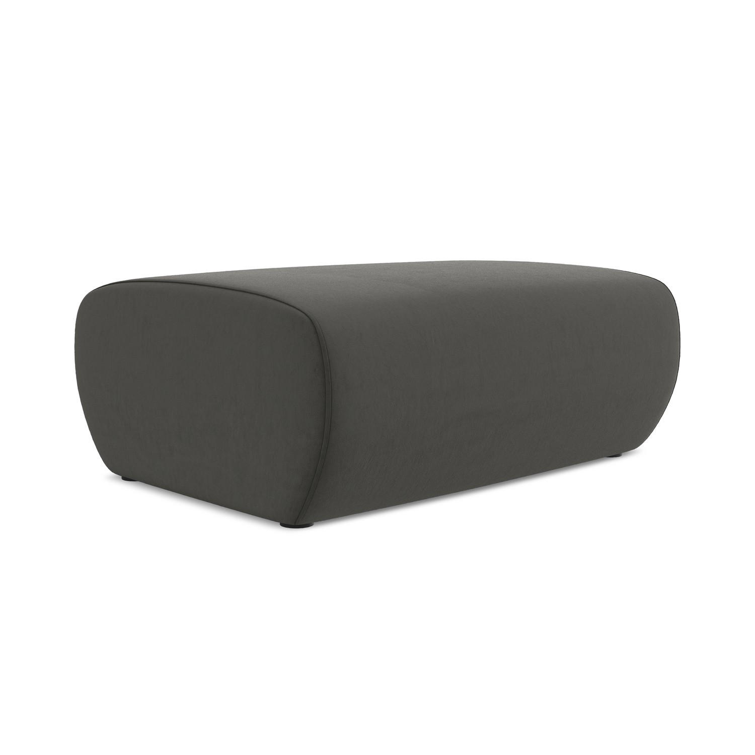 POUF Samt Stoff Grau - Dunkelgrau/Schwarz, Kunststoff/Textil (102/40/62cm) - Makamii