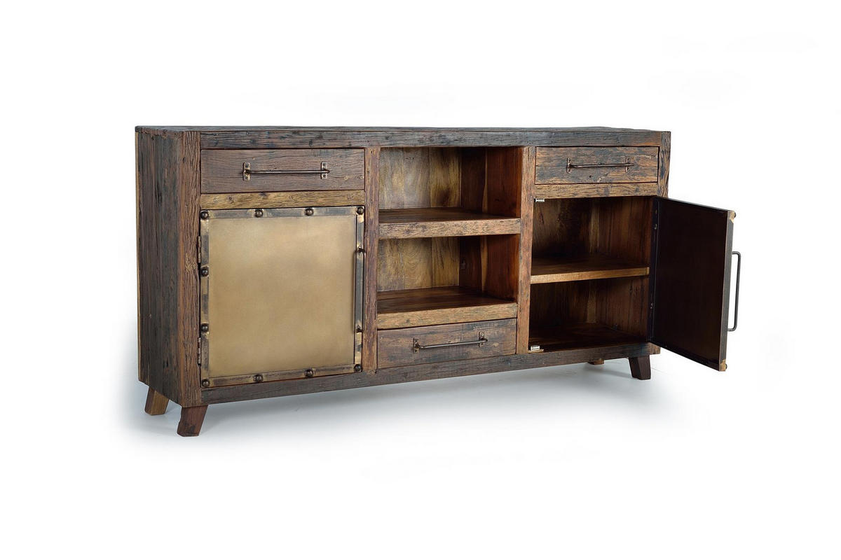 SIDEBOARD aus recyceltem Holz und Metall - Braun, Holz (40/90/180cm) - Giner y Colomer