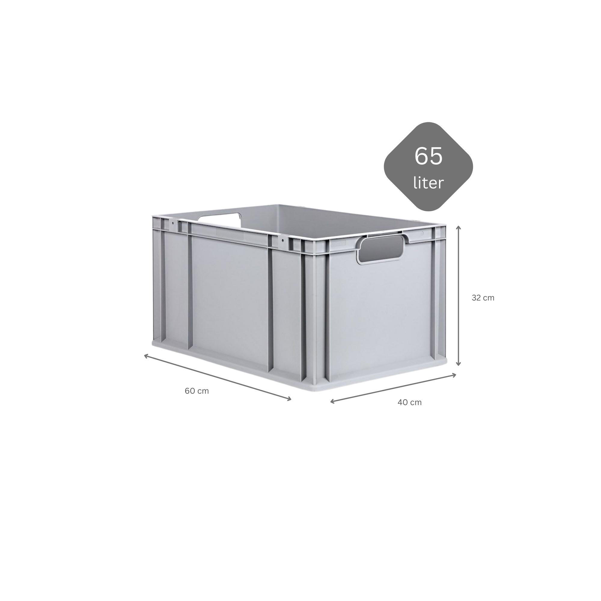 EUROBOX 3x Nextgen Economy Mit Auflagedeckel Grau/Rot Griffe Offen 65 Liter - Rot, Kunststoff (40/32/60cm) - PROREGAL