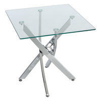 BEISTELLTISCH 55/55/55 cm Quadratisch Gehärtetes-Glas Metallgestell - Chromfarben/Transparent, Glas/Metall (55/55/55cm) - Livingandhome