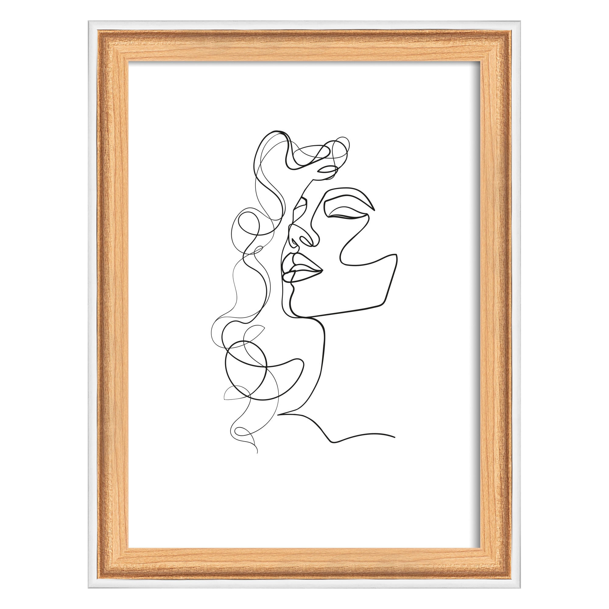 BILDERRAHMEN Silhouette Holzrahmen, 13x18 cm, Buche - Buchefarben, Holzwerkstoff (14.2/19.2cm) - walther design