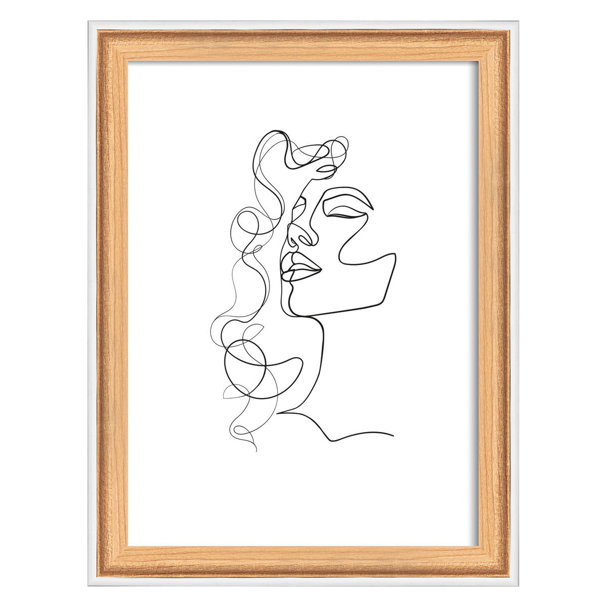 BILDERRAHMEN Silhouette Holzrahmen, 13x18 cm, Buche - Buchefarben, Holzwerkstoff (14.2/19.2cm) - walther design