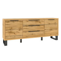 KOMMODE Halle Wotan Eiche 200 / 45 / 80 cm - Eiche Wotan/Braun, Holz/Holzwerkstoff (200/80/45cm) - Feldmann-Wohnen