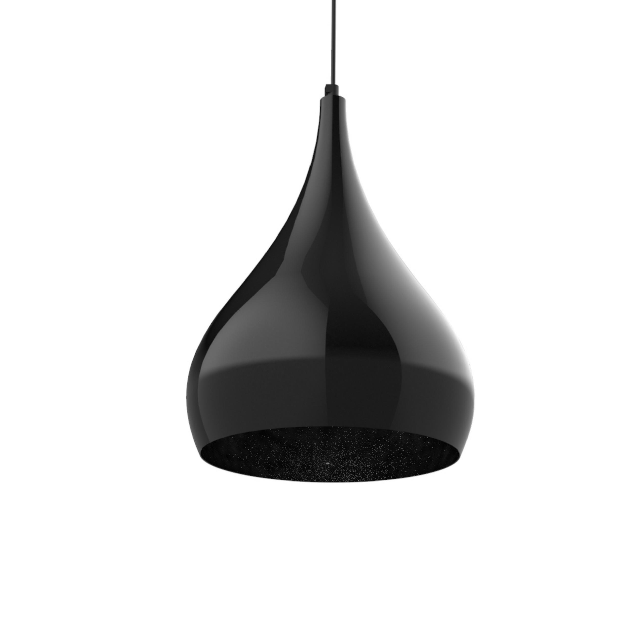 Lumicom Hängeleuchte Schwarz Hochglanz 25x120x25 cm