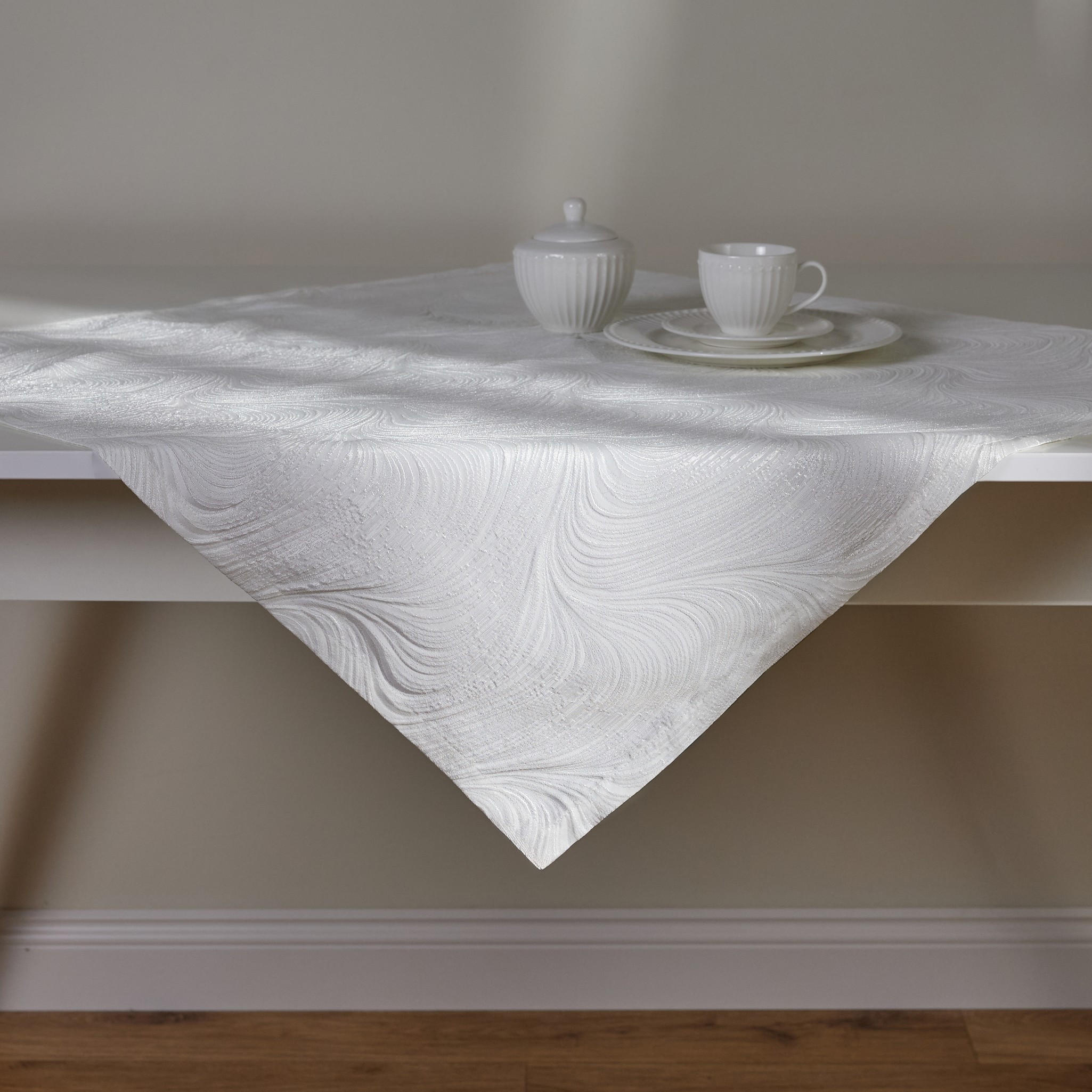 TISCHDECKE Floah - Weiß, Textil (80/80/1cm) - home&you