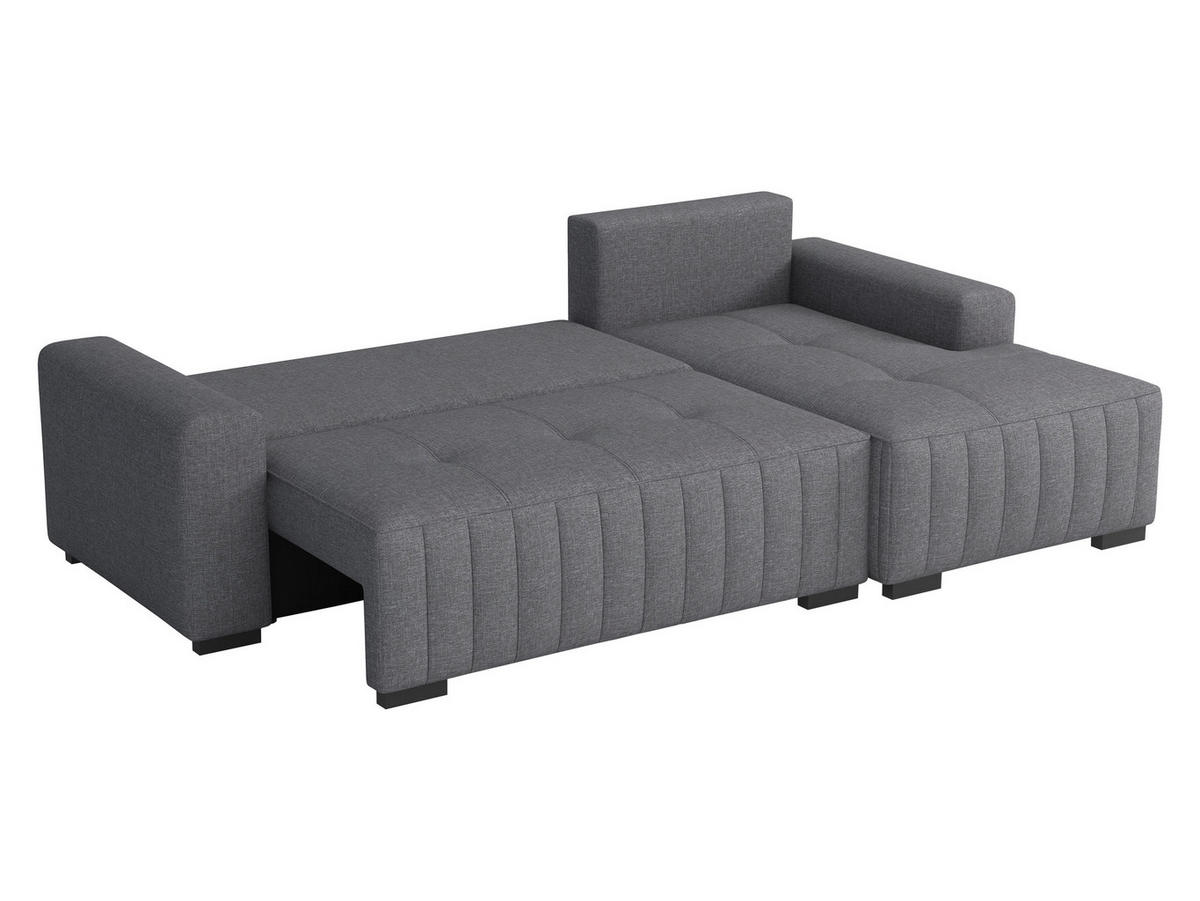 ECKSOFA Hugo, Seite: Links - Dunkelbraun/Grau, Holz/Textil (240/140cm)
