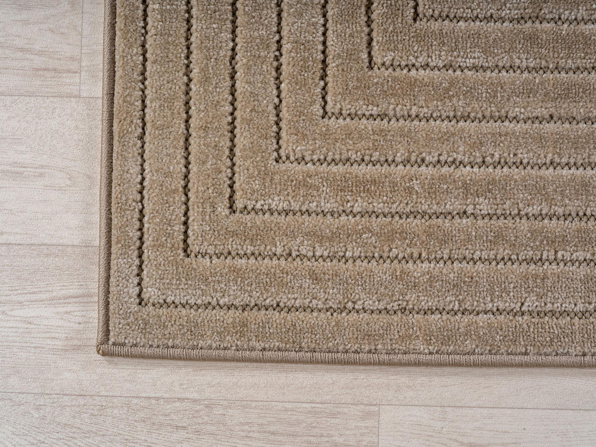 TEPPICH In-/Outdoor Kurzflor Skandinavisch Muster Polypropylen Terrasse Beige Läufer 80x150 - Beige, Textil (80/150cm) - KADIMA DESIGN
