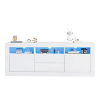 TV-SCHRANK mit Weiß Hochglanzfront, LED und Stauraum 160/35/60 cm - Weiß, Holzwerkstoff (160/60/35cm) - Redom