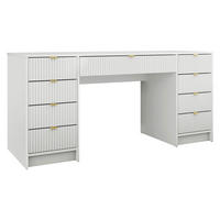 SCHREIBTISCH Tireno Bis - Goldfarben/Weiß, Holzwerkstoff/Metall (55/154/76cm) - MIRJAN24