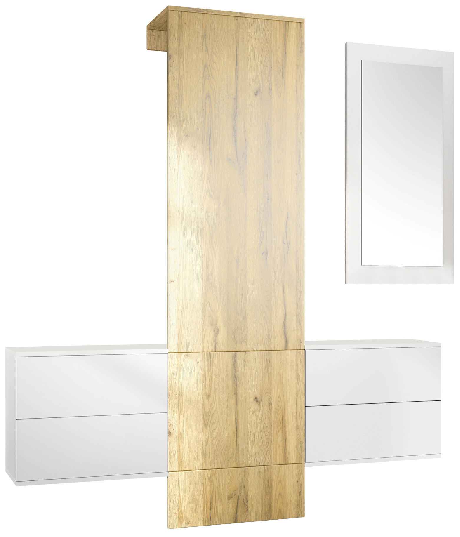 GARDEROBE Carlton Paneel in Eiche Nature - Eichefarben, Holzwerkstoff (157/193/35cm) - Vladon