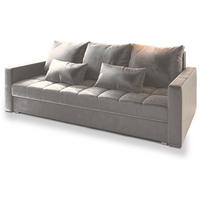 BETTSOFA SIRO Beige Plüsch-Stoff mit Schlaffunktion - Beige, Textil (222/83/86cm) - MASSENO