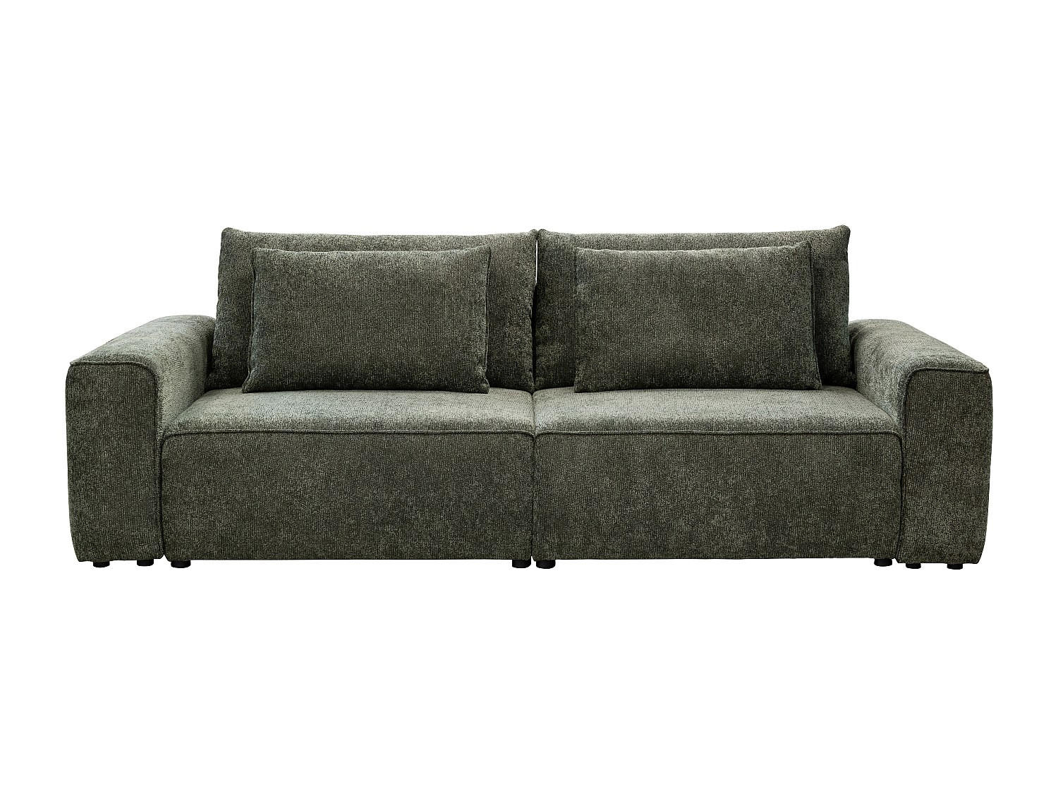 SCHLAFSOFA - 3 Personen - stoff - grün Ricapo - Grün, Textil (266/90/125cm) - Vente-Unique