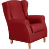 OHRENSESSEL Karlen Bezug Kunstleder Buche natur / chili - Rot/Buchefarben, Kunststoff (86/103/77cm) - 58aufmkessel