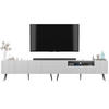 TV-LOWBOARD 2er-Set Elpis2 Weiß matt mit schwarzen Metallbeinen150 cm - Schwarz/Weiß, Holzwerkstoff (300/60.5/36.5cm) - Meble Lindner
