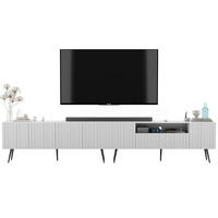 TV-LOWBOARD 2er-Set Elpis2 Weiß matt mit schwarzen Metallbeinen150 cm - Schwarz/Weiß, Holzwerkstoff (300/60.5/36.5cm) - Meble Lindner