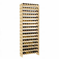 WEINREGAL NAVARRA aus Holz 219x84x28cm 128 Flaschen auf 16 Ebenen Natur unbehandelt - Naturfarben, Holz (84/219/28cm) - PROREGAL
