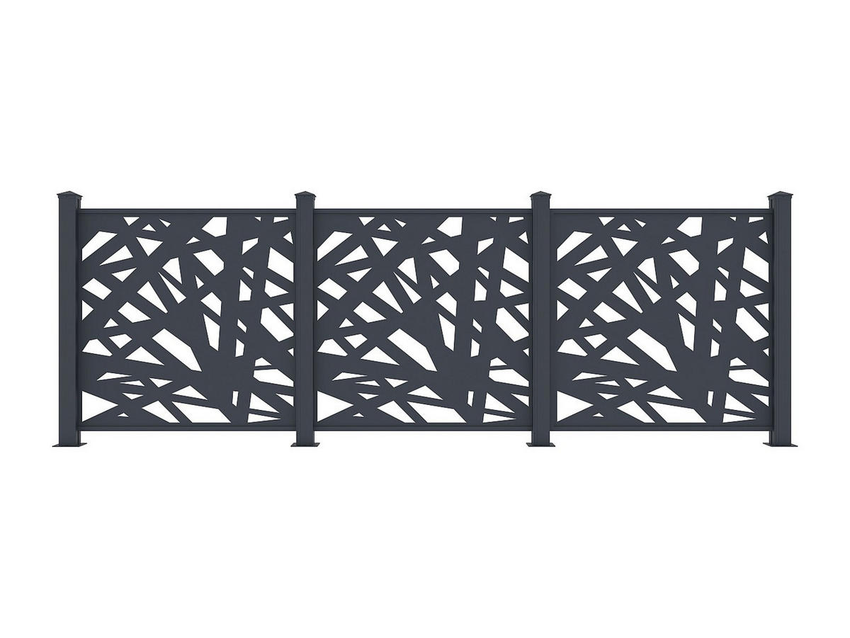 ZAUN - 102.5cm x 7.6cm - Aluminium - anthrazitgrau - NATAFO - Anthrazit, Metall (102.5/100cm) - Vente-Unique