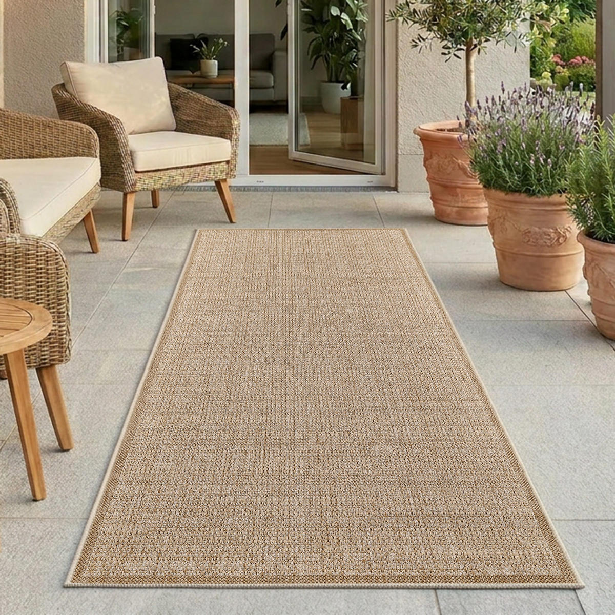OUTDOOR-TEPPICH 791 Braun Wetterfest 80x250 cm - Braun, Textil (80/250cm) - carpet city
