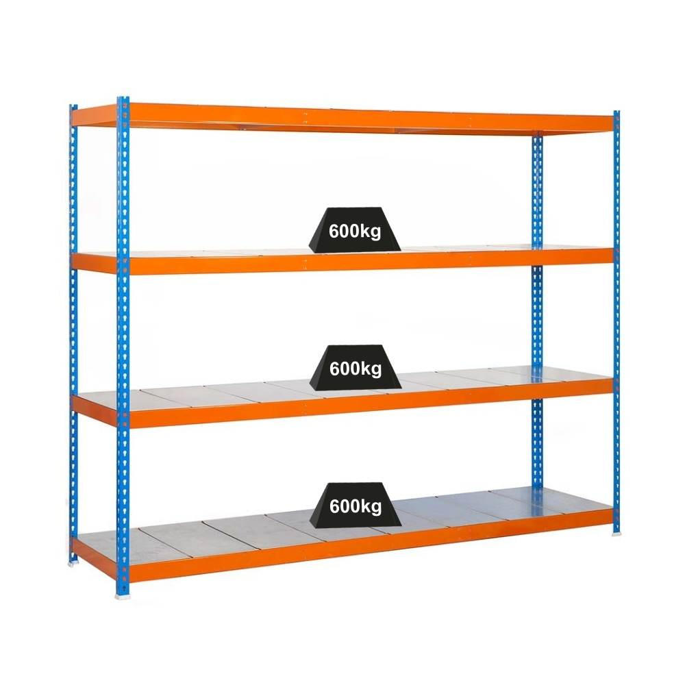 SCHWERLASTREGAL METAL BEAST FOUR | HxBxT 200x180x90cm | Fachlast 600kg | Blau-Orange - Gelb, Metall (180/200/90cm) - PROREGAL