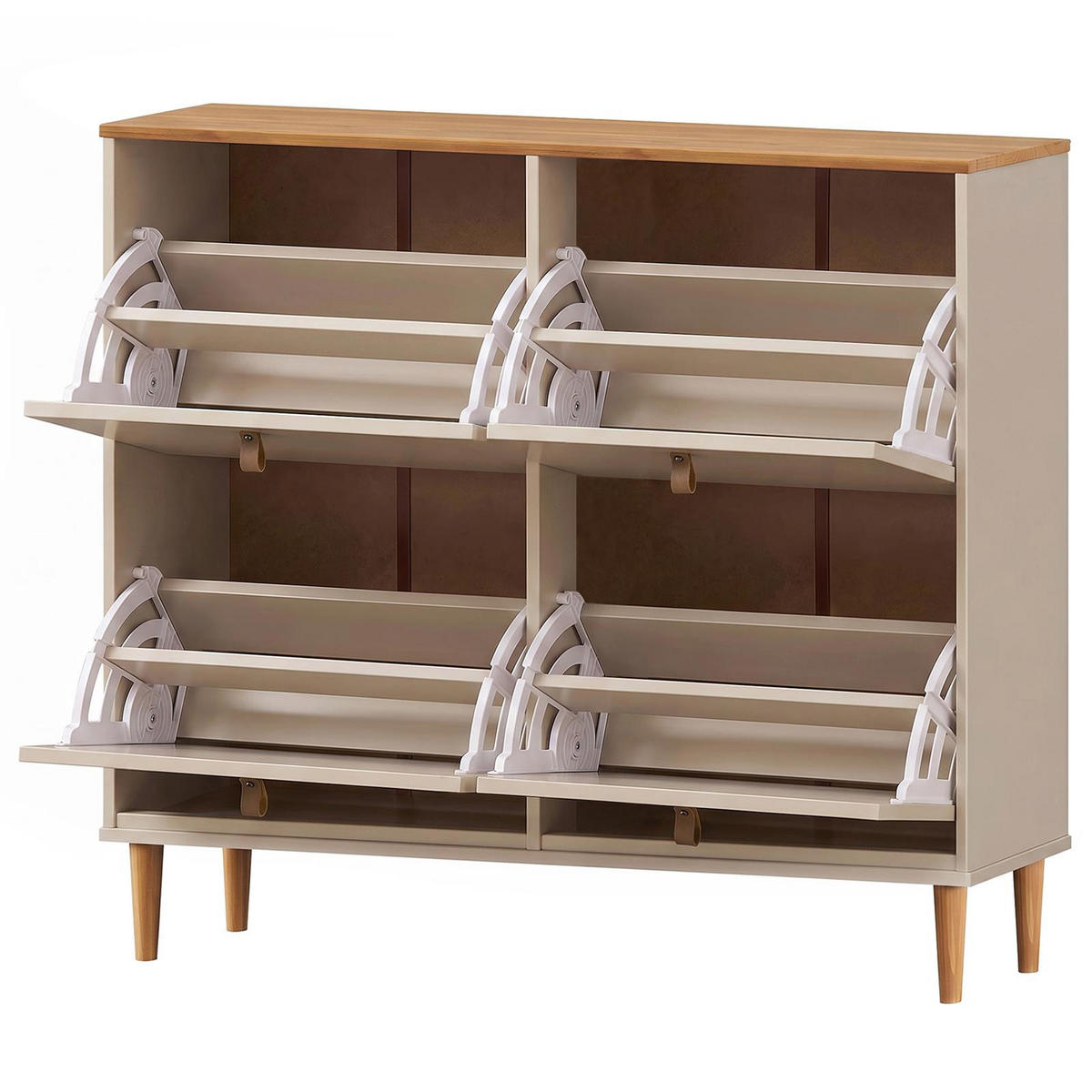 SCHUHKIPPER MIKKA Kaschmir/Eiche - Kaschmir/Eichefarben, Holz (107/92/25cm) - IDIMEX