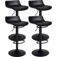 BARHOCKER 4er Set Averna Kunstleder schwarz - Schwarz, Kunststoff/Metall (43/94/44cm) - TPFLiving