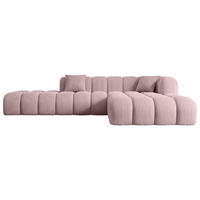 ECKSOFA Ottomane Rechts OLEA-L2 - 289x176x71 cm Rosa Cord - Schwarz/Rosa, Holzwerkstoff/Kunststoff (289/176cm) - ALTDECOR