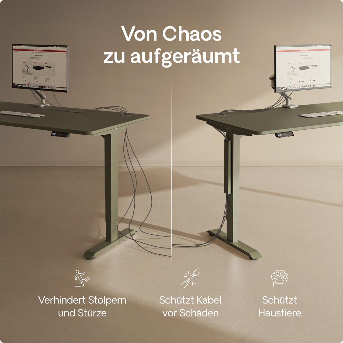 MAGNETISCHER Kabelkanal Schreibtisch Grün, 37x5x2,5cm - Grün, Metall (37/5/2.5cm) - Desktronic