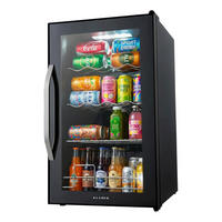 GETRÄNKEKÜHLSCHRANK 60L Mini Kühlschrank - Schwarz, Glas/Metall (43/75/49cm) - KLAMER