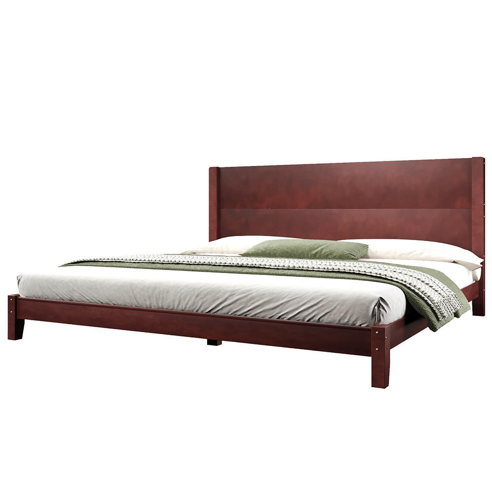 PLATTFORMBETT 180x200 cm mit Kopfteil und Lattenrost, Braun - Braun, Holz (180/200cm) - KOMHTOM