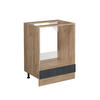 HERDUMBAUSCHRANK R-Line Schwarz Beton 60 cm ohne AP - Honigeiche/Eiche Wotan, Holzwerkstoff (60/81.6/46cm) - Vicco